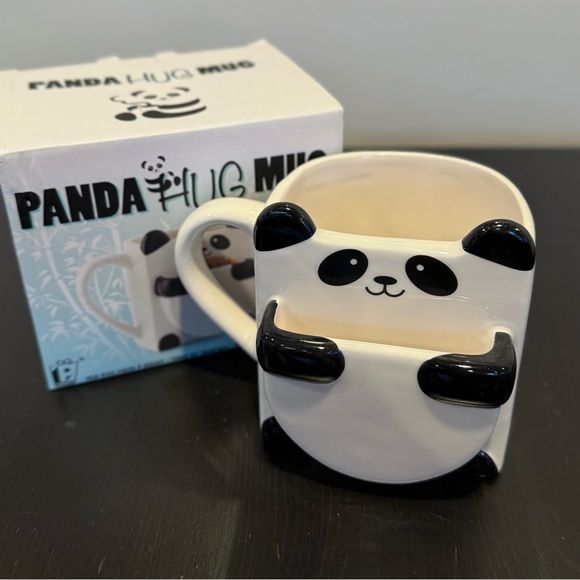 NWT Panda Ceramic Mug With Cookie Holder - Picture 2 of 7